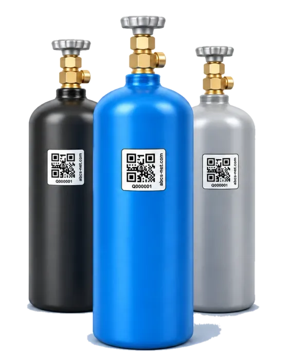 Газовые баллоны с QR-метками АСУБ